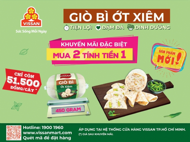 VISSAN ra mắt sản phẩm mới: Giò bì ớt xiêm – Chạm vị cay, say vị giò
