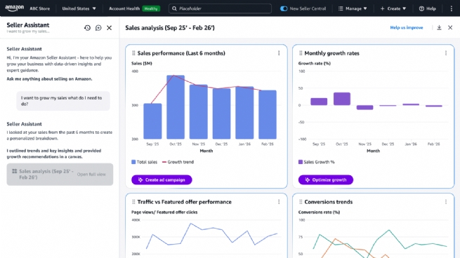 Amazon ra mắt trải nghiệm AI mới giúp nhà bán hàng trực quan hóa và tăng trưởng kinh doanh theo thời gian thực