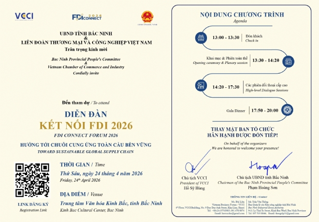 Mời tham dự Diễn đàn “Kết nối FDI – FDI Connect 2026”
