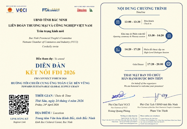 Mời tham dự Diễn đàn “Kết nối FDI – FDI Connect 2026”