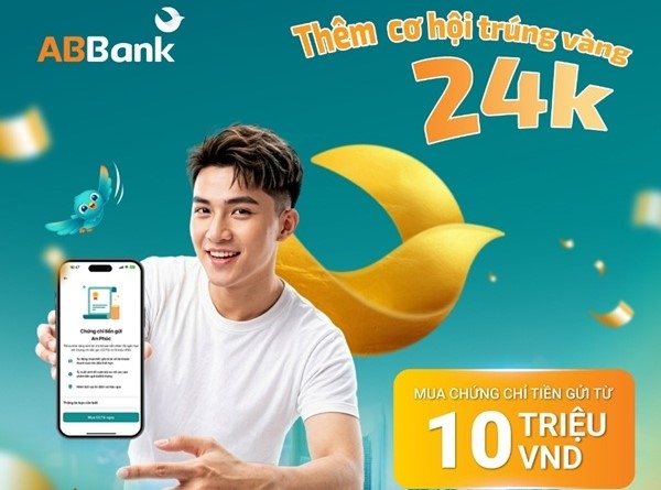 Chứng chỉ tiền gửi An Phúc từ ABBank: Thêm cơ hội trúng vàng 24K, hưởng lãi suất ưu đãi